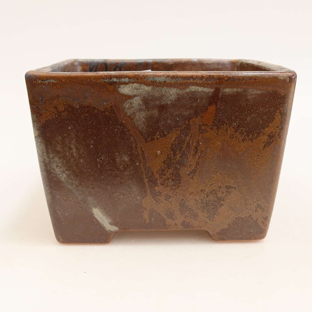 Keramická miska na bonsaje 15 x 15 x 10,5 cm, farba hnedá
