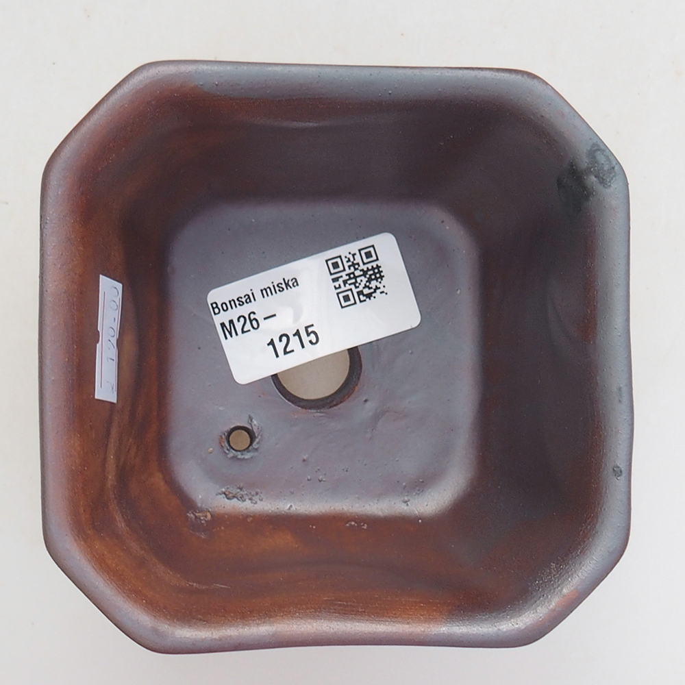 Keramická miska na bonsaje 10 x 10 x 6 cm, farba kovu