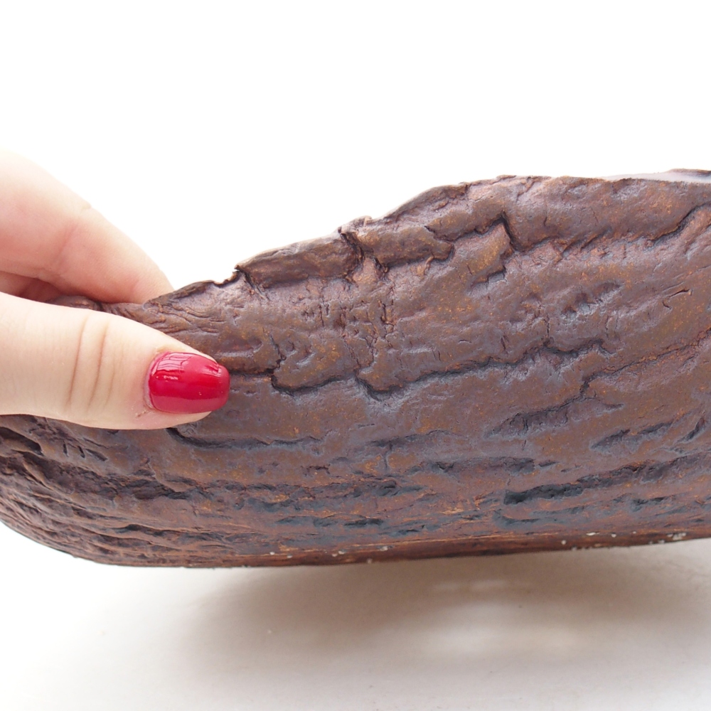 Keramická mušľa 28 x 21,5 x 8,5 cm , farba hnedá