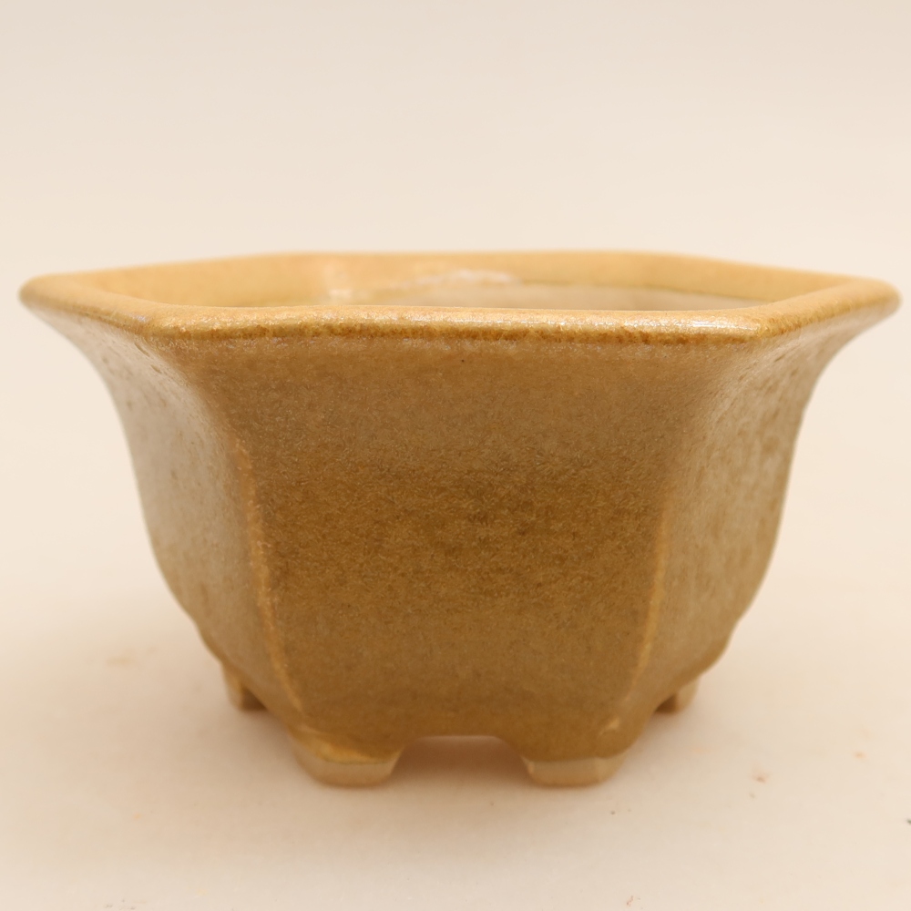 Keramická miska na bonsai 10,5 x 9,5 x 5,5 cm, farba béžová