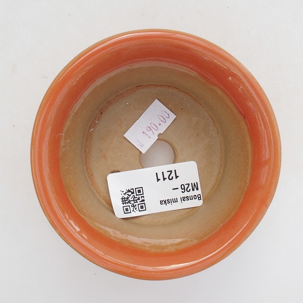 Keramická miska na bonsaje 9 x 9 x 5 cm, oranžová