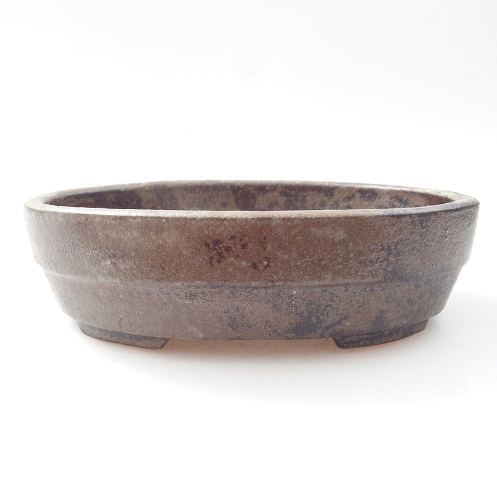 Keramická bonsai miska 13,5 x 10,5 x 3,5 cm, farba  hnedá