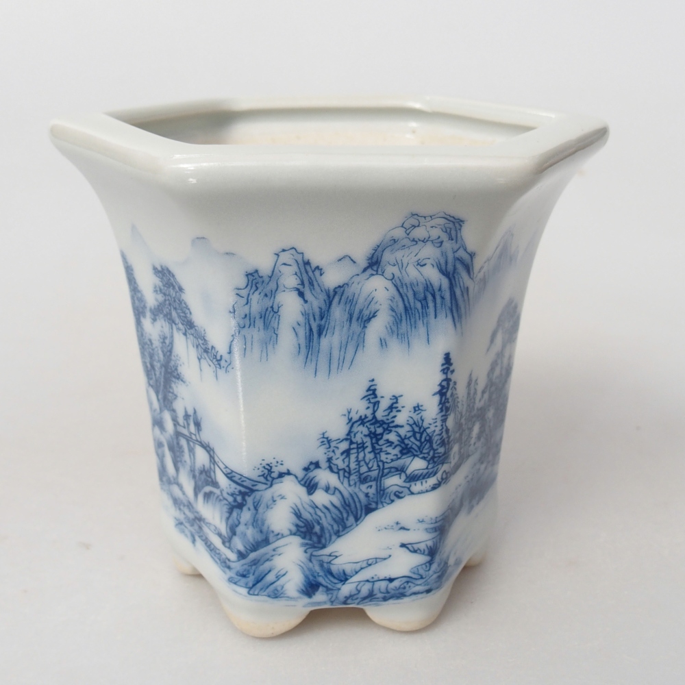 Keramická miska na bonsaje 10 x 9 x 9 cm, farba biela