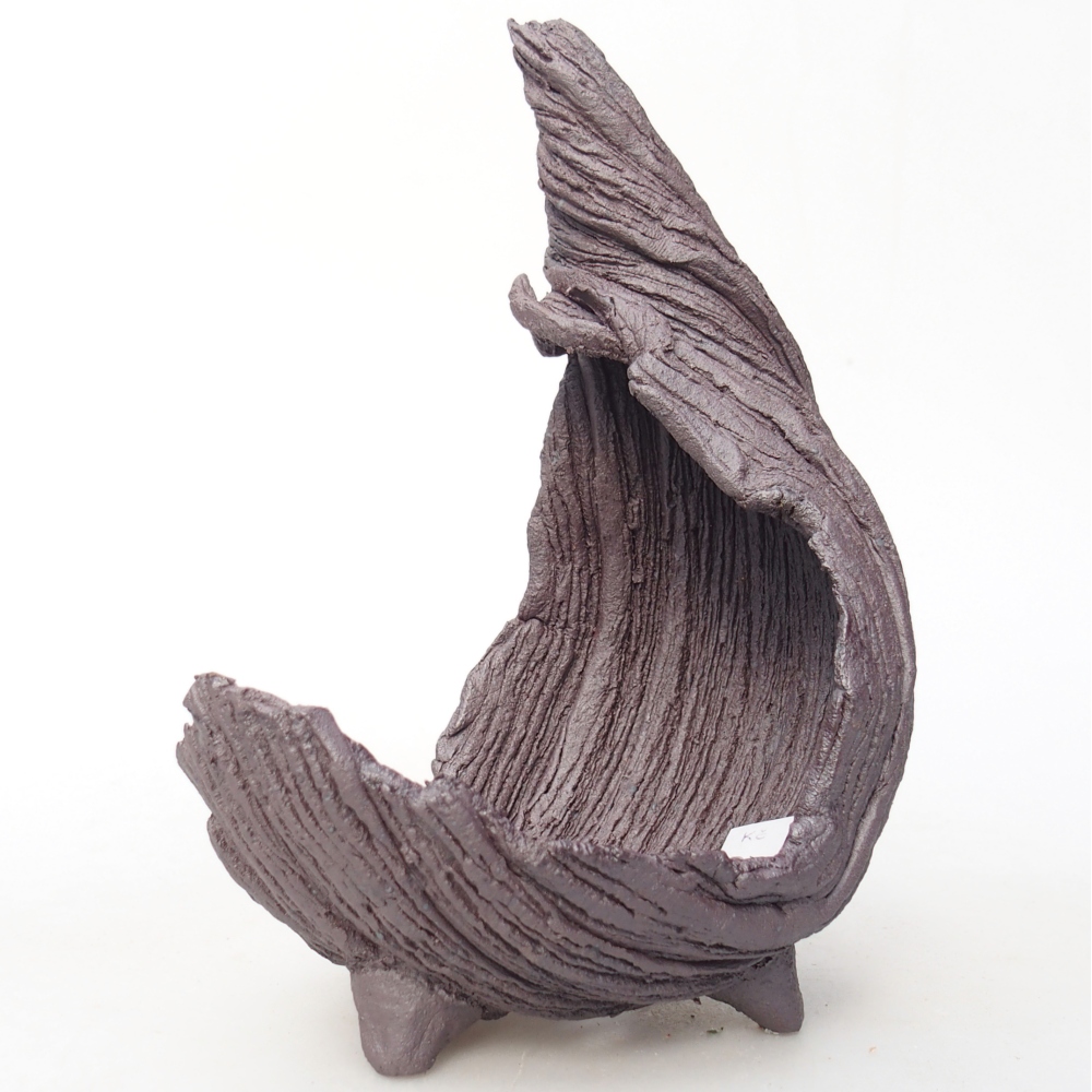 Keramická mušľa 10 x 7,5 x 14,5 cm , kovová farba