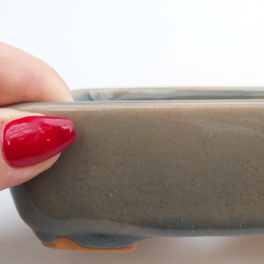 Keramická miska na bonsaje 12 x 10 x 4 cm, sivá