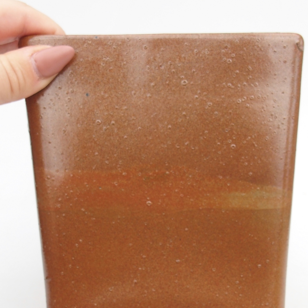 Keramická miska na bonsaje 13 x 13 x 13,5 cm, hnedá