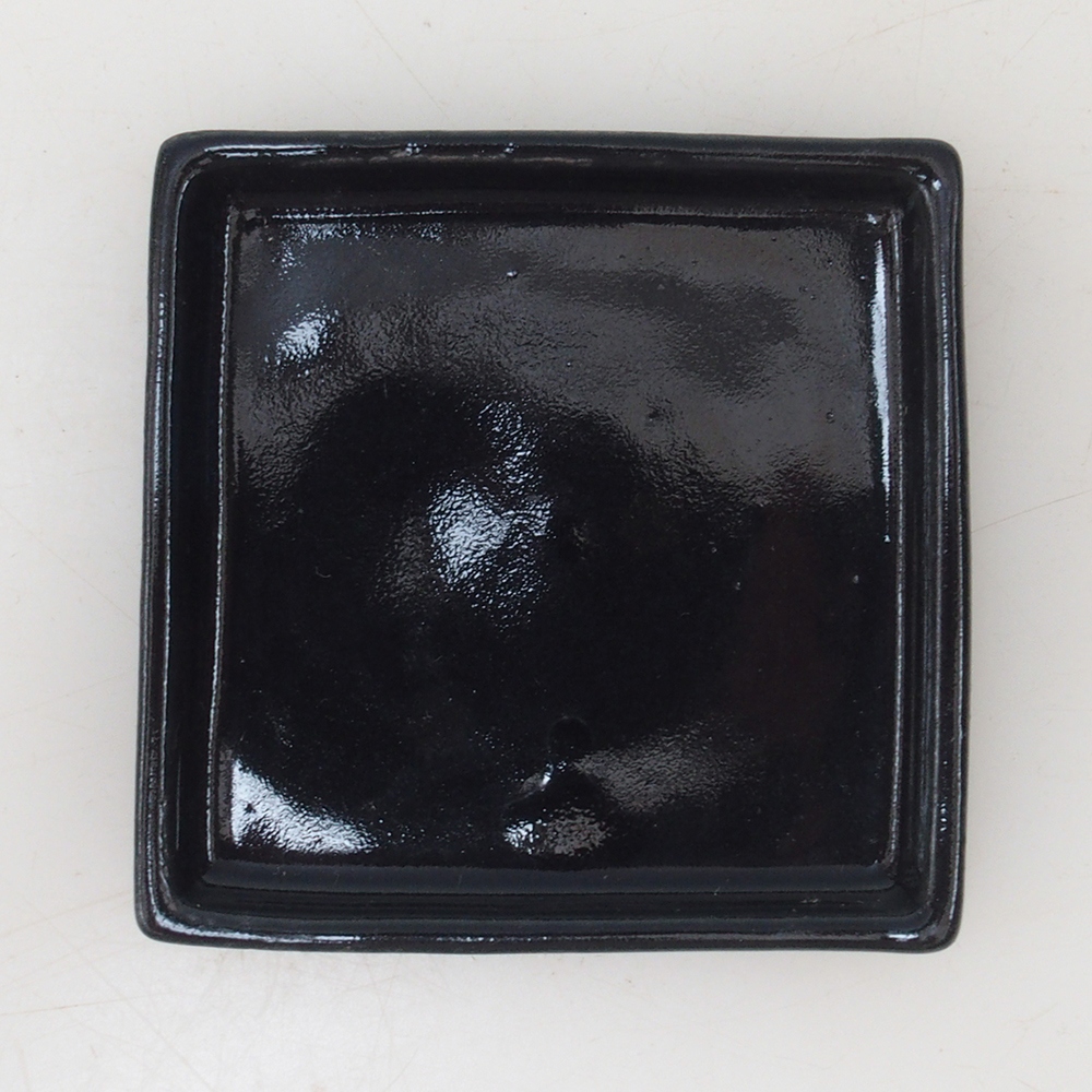 Bonsai podmiska štvorc S - 8 x 8 x 1 cm - čierna