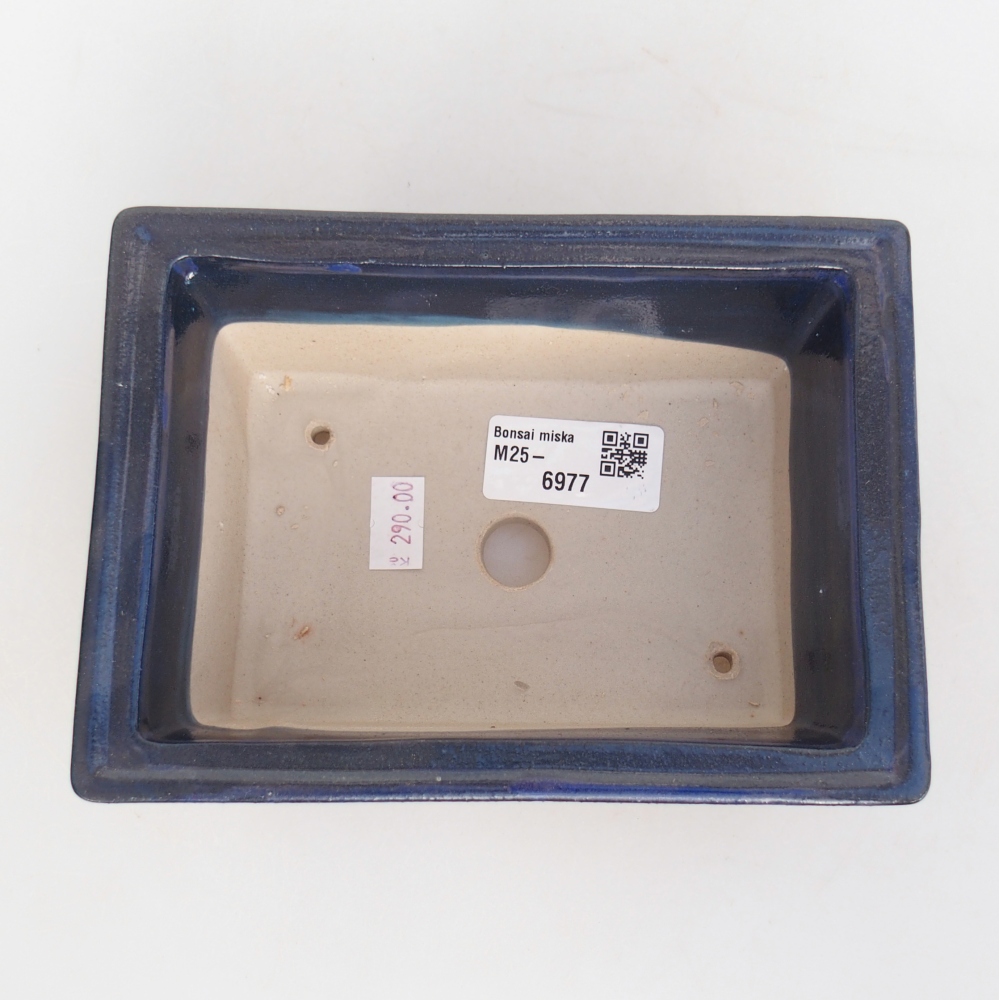 Keramická miska na bonsaje 16 x 12 x 6 cm, farba modrá