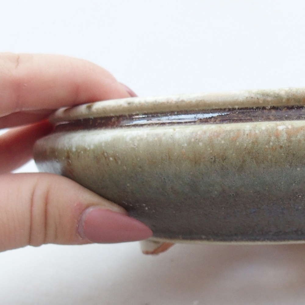 Keramická miska na bonsaje 15 x 15 x 5 cm, zelená