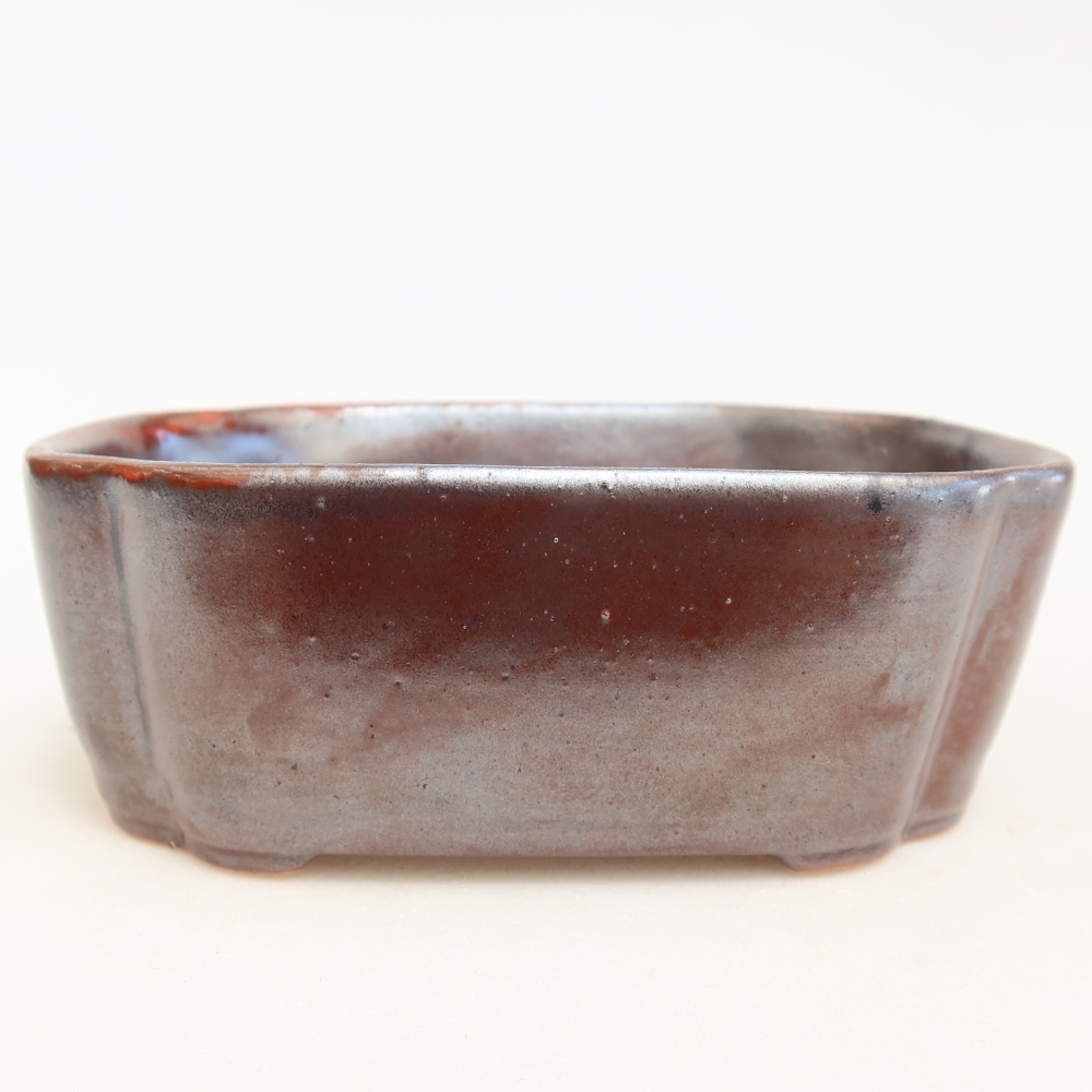 Keramická miska na bonsaje 12,5 x 10 x 4,5 cm, farba: kovová