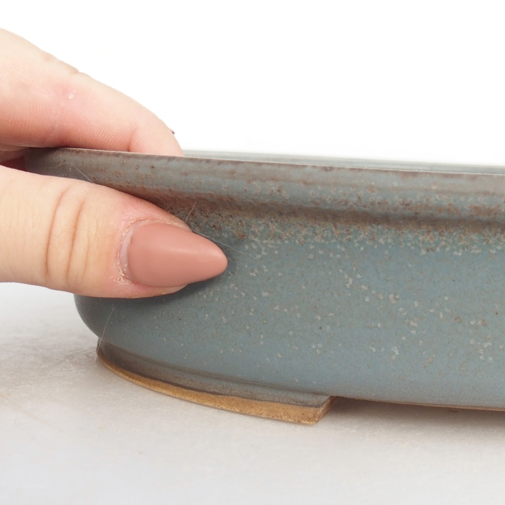 Keramická miska na bonsaje 24 x 20,5 x 5 cm, farba modrá