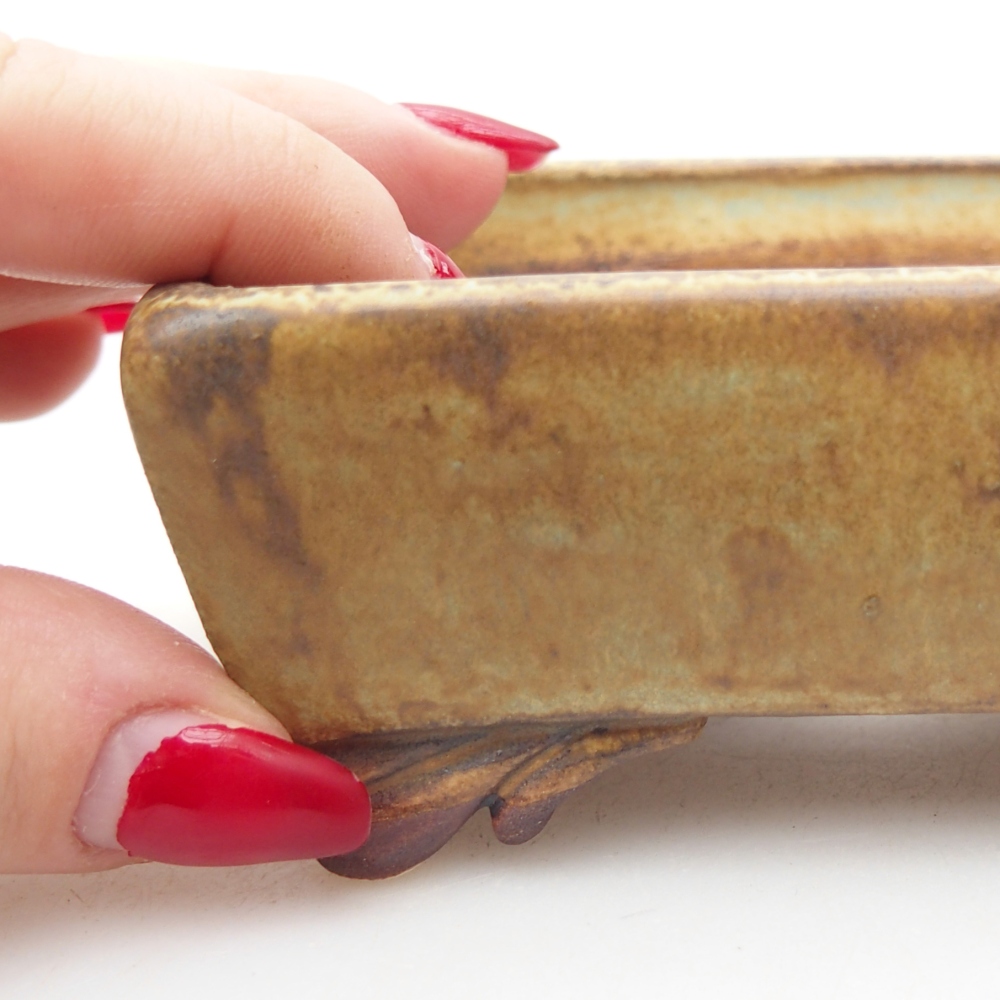 Keramická miska na bonsaje 10 x 8 x 4 cm, zelená