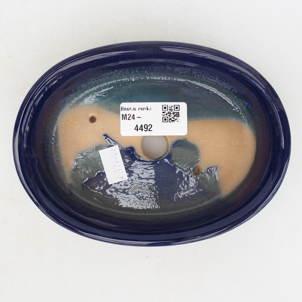 Keramická bonsai miska 15 x 11 x 3,5 cm, farba modra