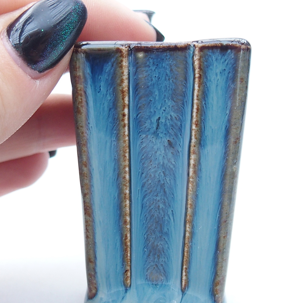 Mini bonsajová miska 3,5 x 3,5 x 5,5 cm, farba modrá