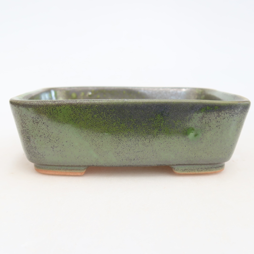 Keramická miska na bonsaje 12,5 x 9,5 x 4 cm, farba zelená