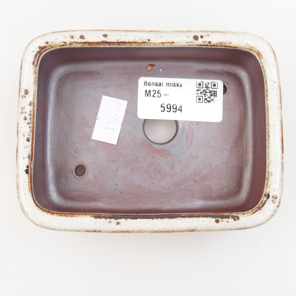 Keramická bonsai miska 11 x 8,5 x 3 cm, farba biela