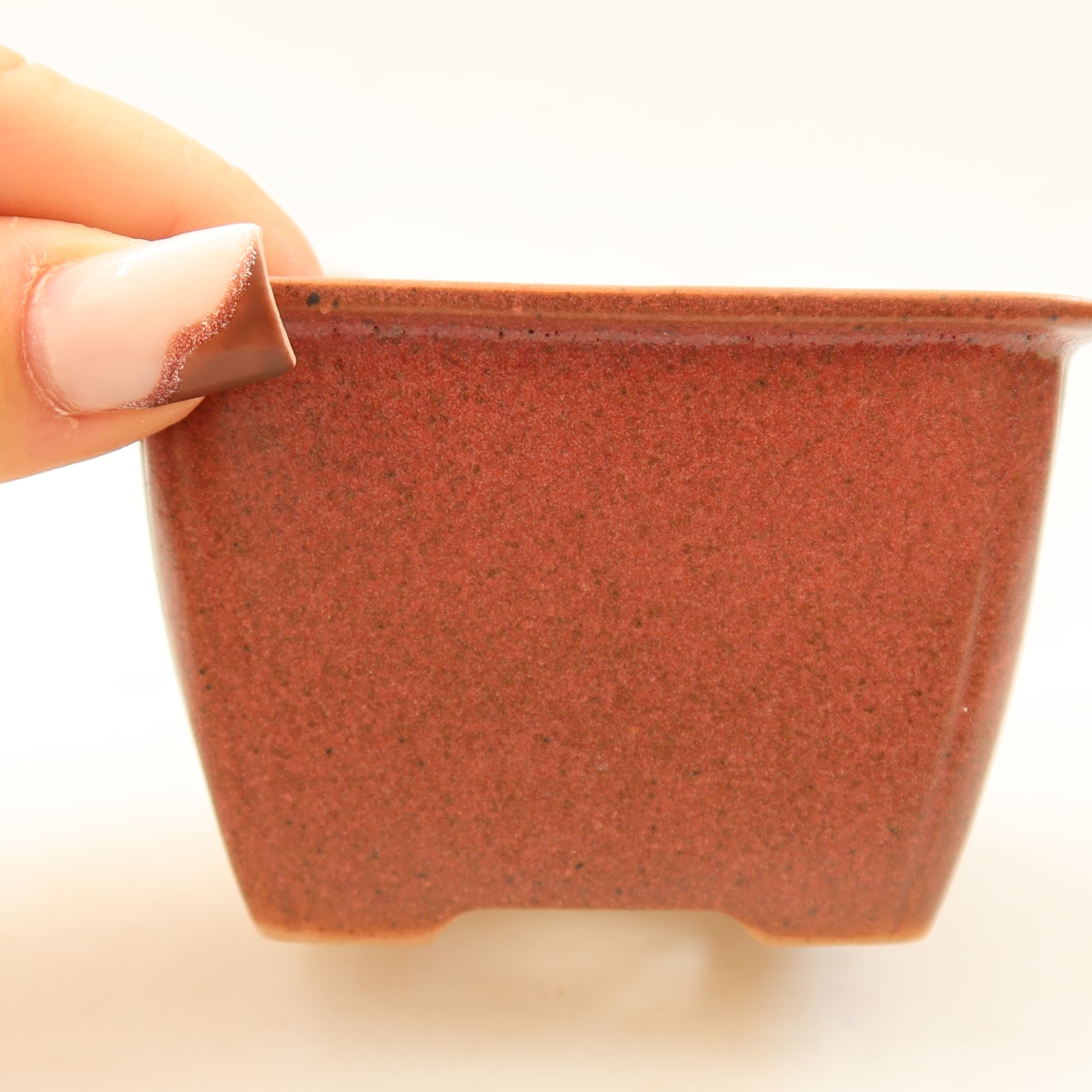 Keramická miska na bonsai 8,5 x 8,5 x 5,5 cm, farba ružová