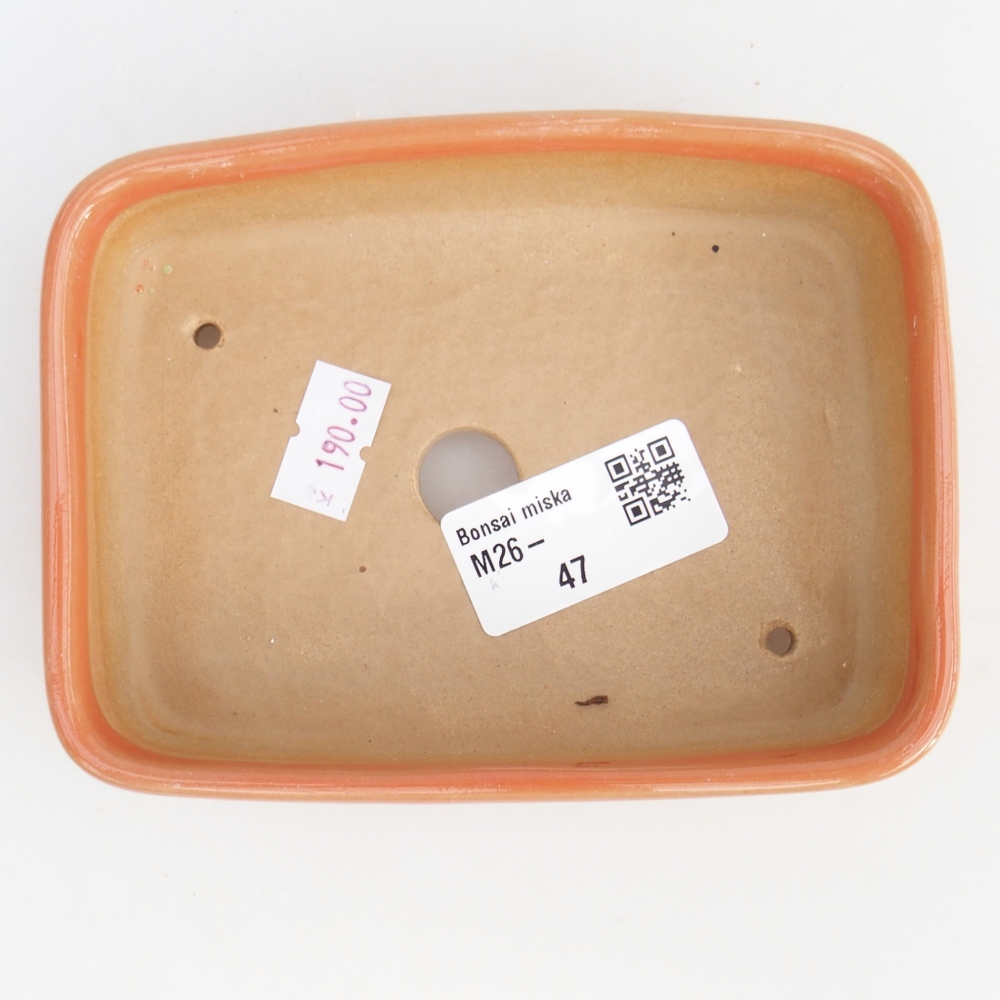 Keramická miska na bonsaje 12,5 x 9,5 x 3,5 cm, oranžová