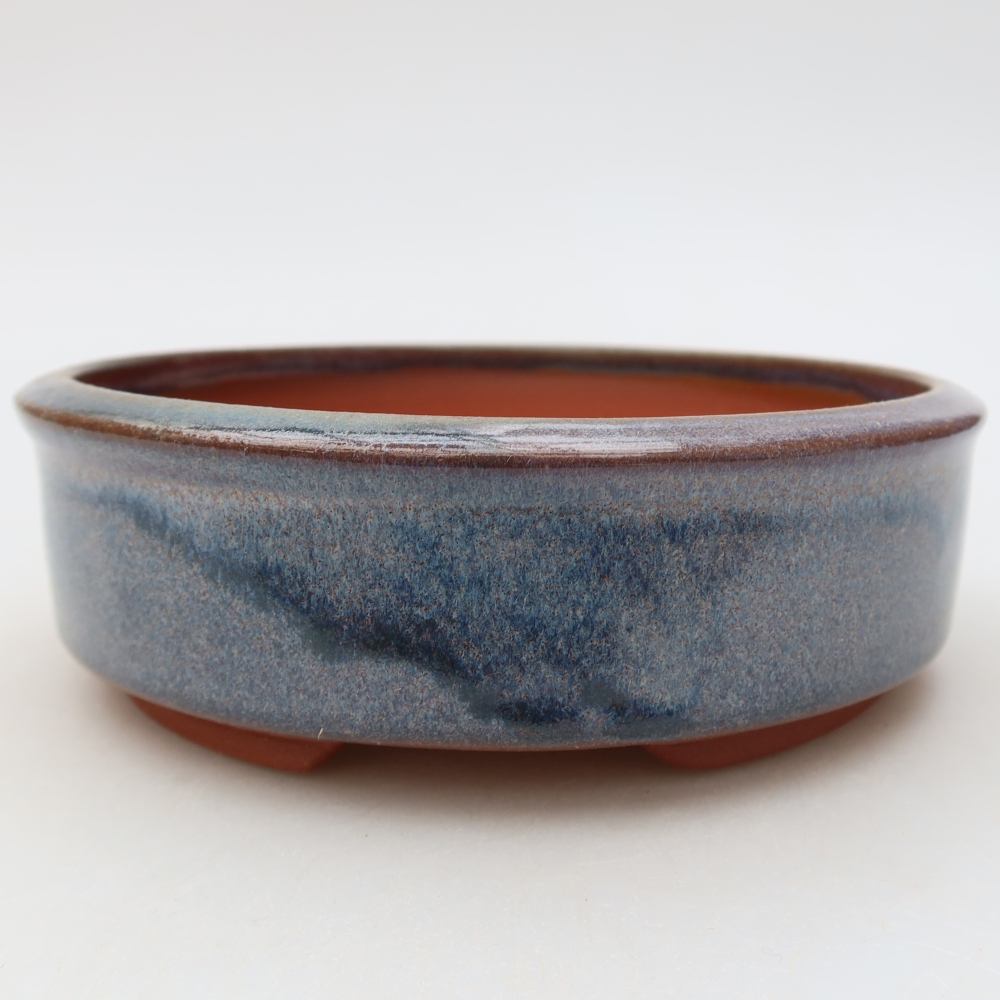 Keramická miska na bonsaje 14,5 x 14,5 x 5 cm, farba modrá