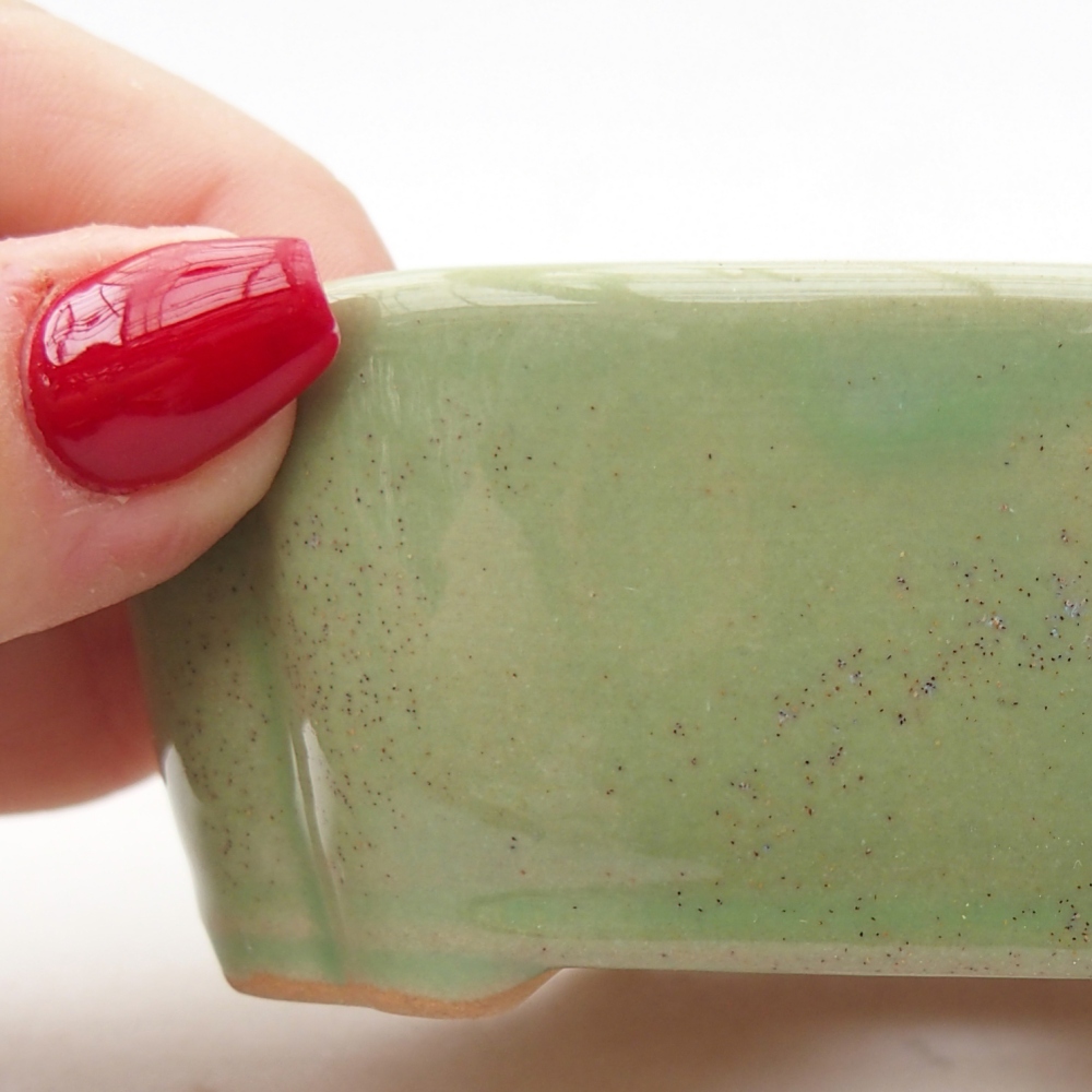 Keramická miska na bonsaje 10,5 x 8 x 3,5 cm, zelená