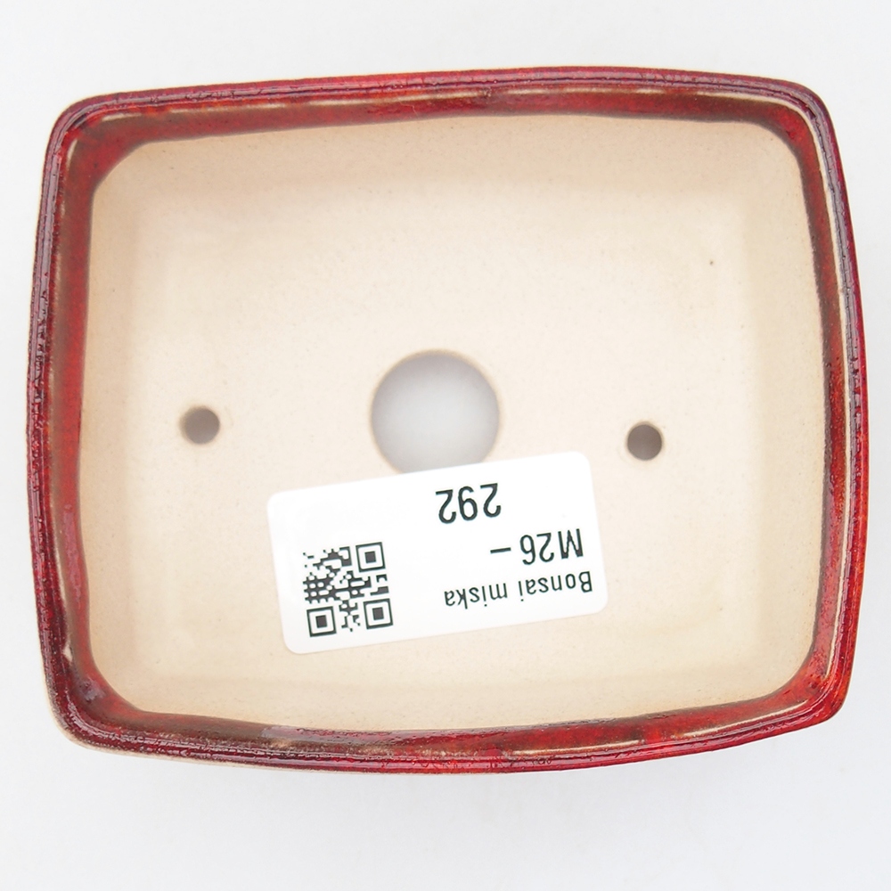 Mini bonsajová miska 9 x 7,5 x 3,5 cm, farba červená