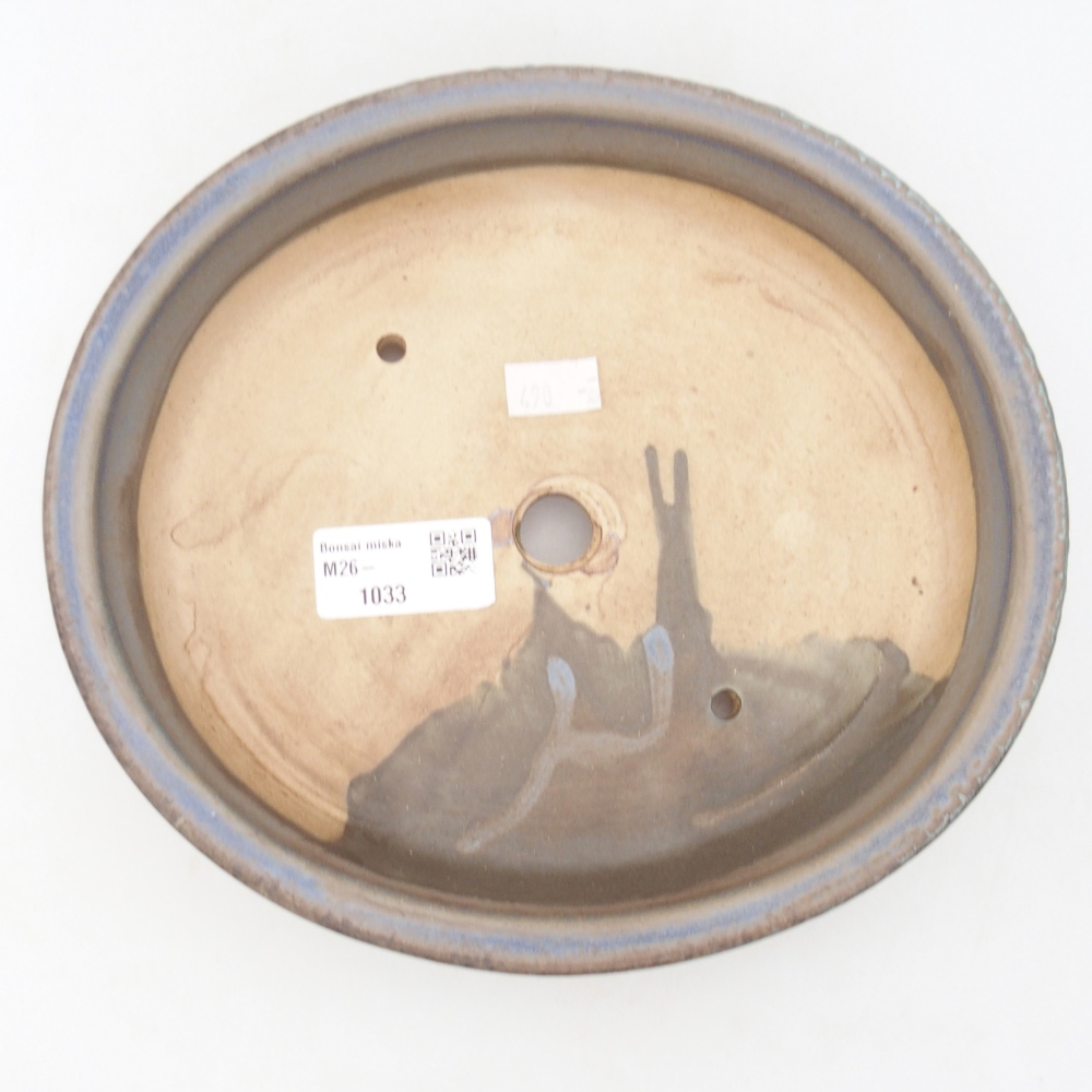 Keramická miska na bonsaje 21 x 19 x 8 cm, farba modrá