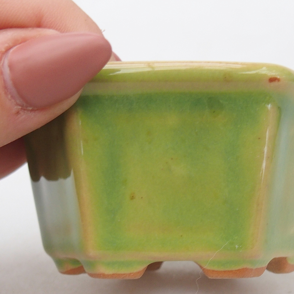 Keramická miska na bonsaje 7,5 x 7 x 4 cm, zelená