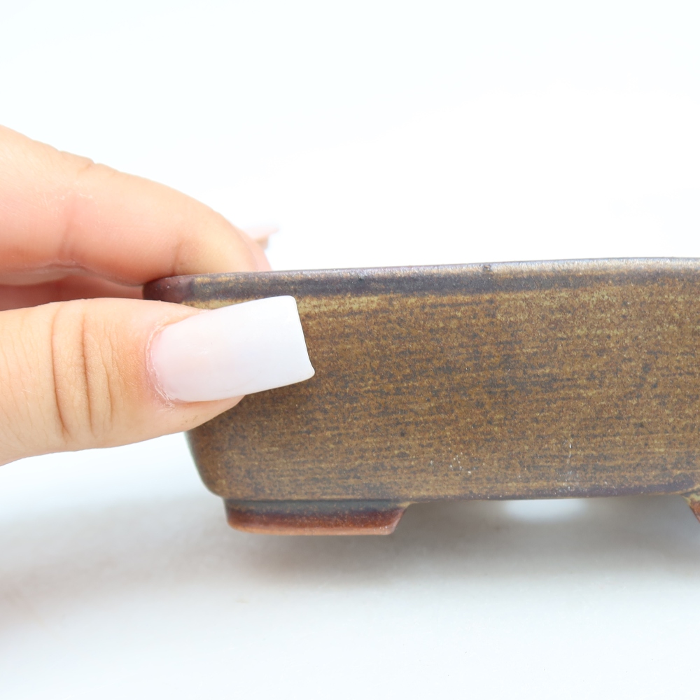 Keramická miska na bonsai 12,5 x 9,5 x 4 cm, farba hnedá