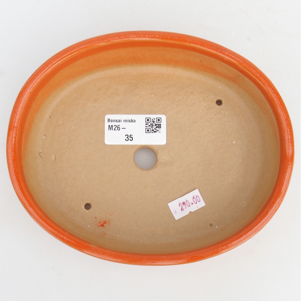 Keramická miska na bonsaje 17 x 14 x 4 cm, oranžová