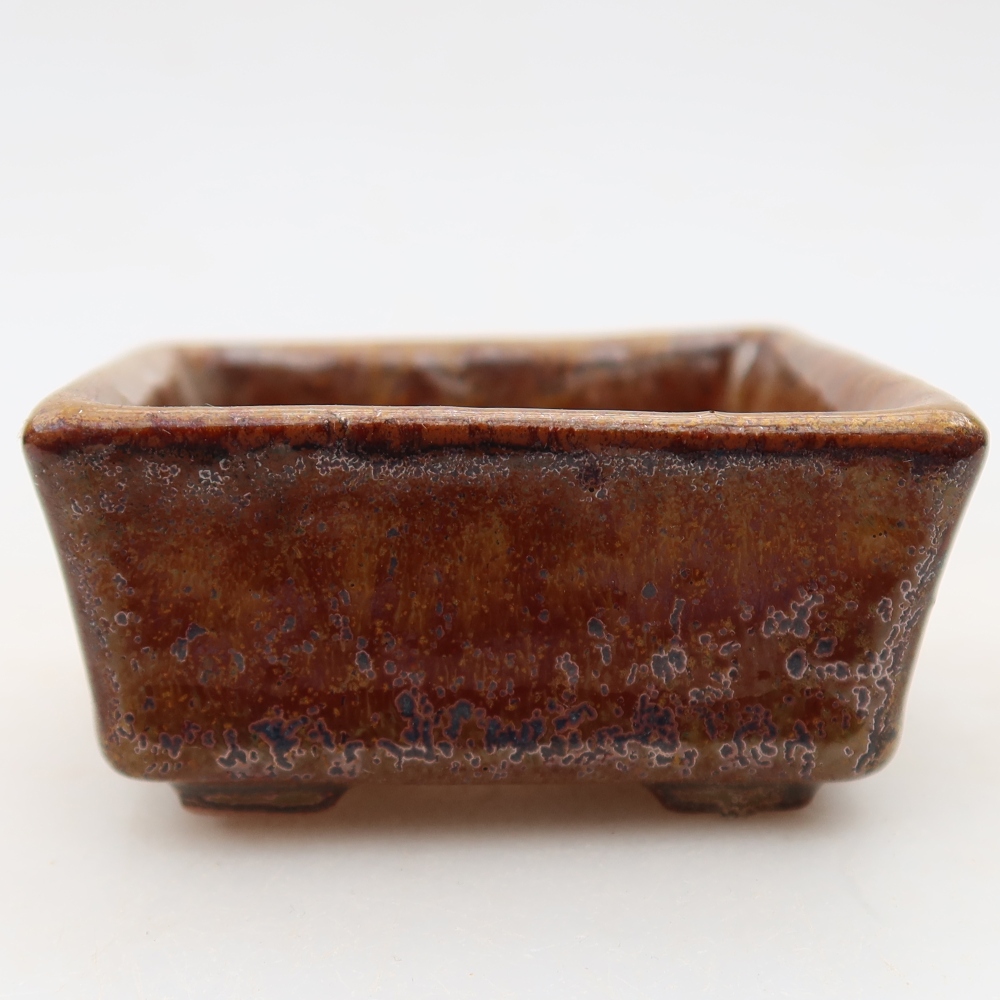 Keramická miska na bonsaje 7 x 7 x 3,5 cm, farba hnedá