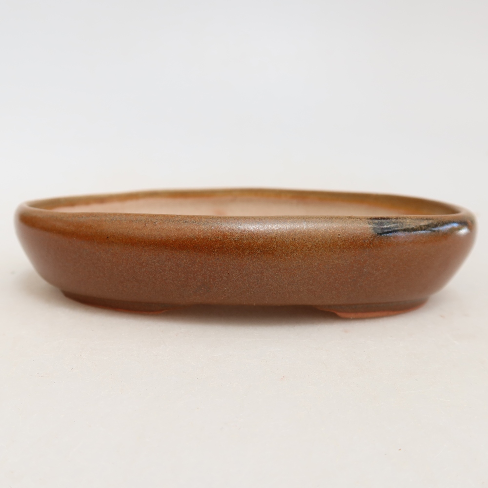 Keramická miska na bonsaje 13 x 9,5 x 2,5 cm, farba hnedá