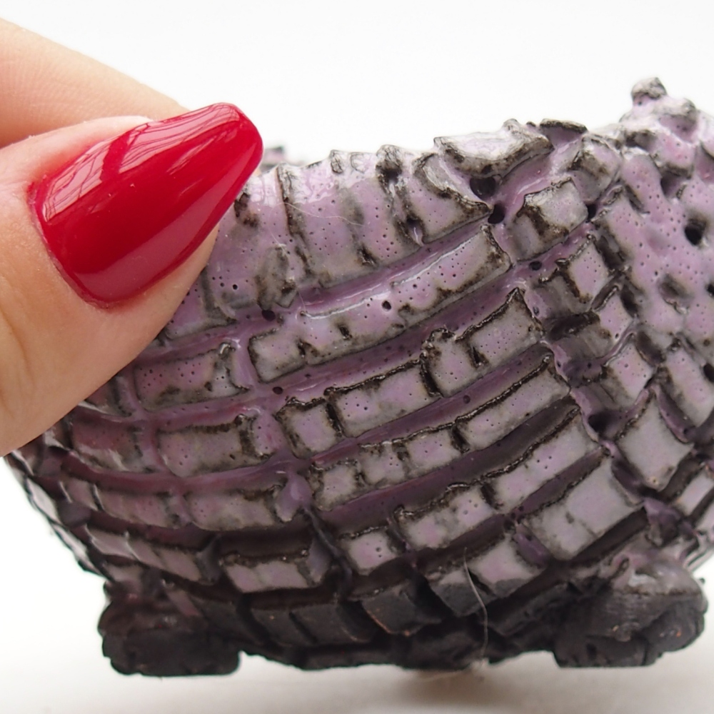 Keramická mušľa 9 x 8 x 6,5 cm , farba fialová