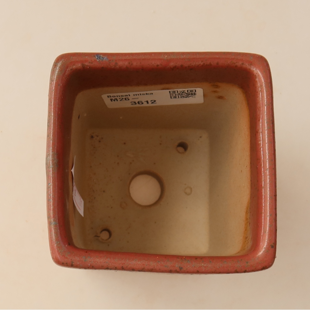 Keramická miska na bonsaje 7,5 x 7,5 x 10 cm, farba ružová