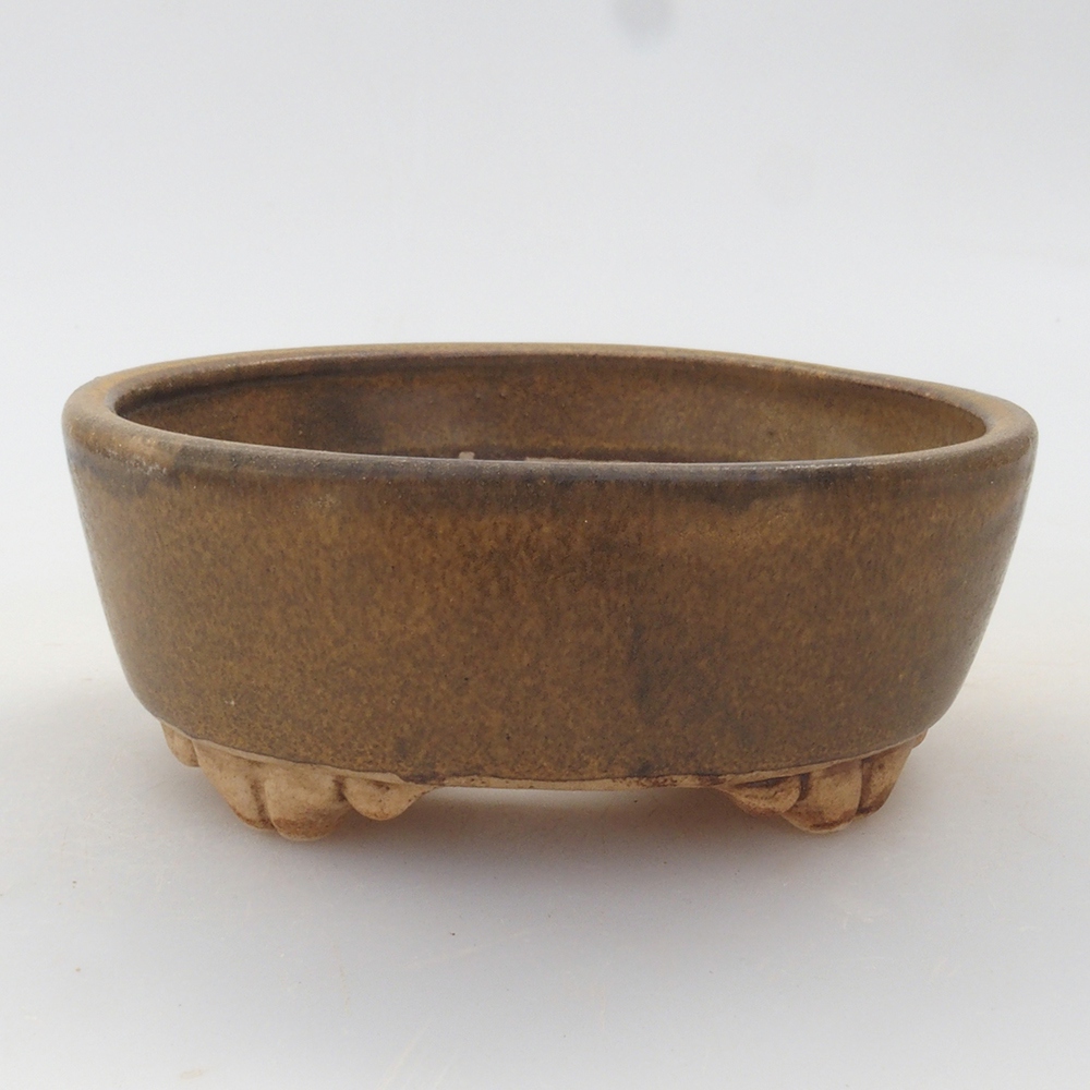 Keramická bonsai miska 9 x 8 x 3,5 cm, farba hnedá