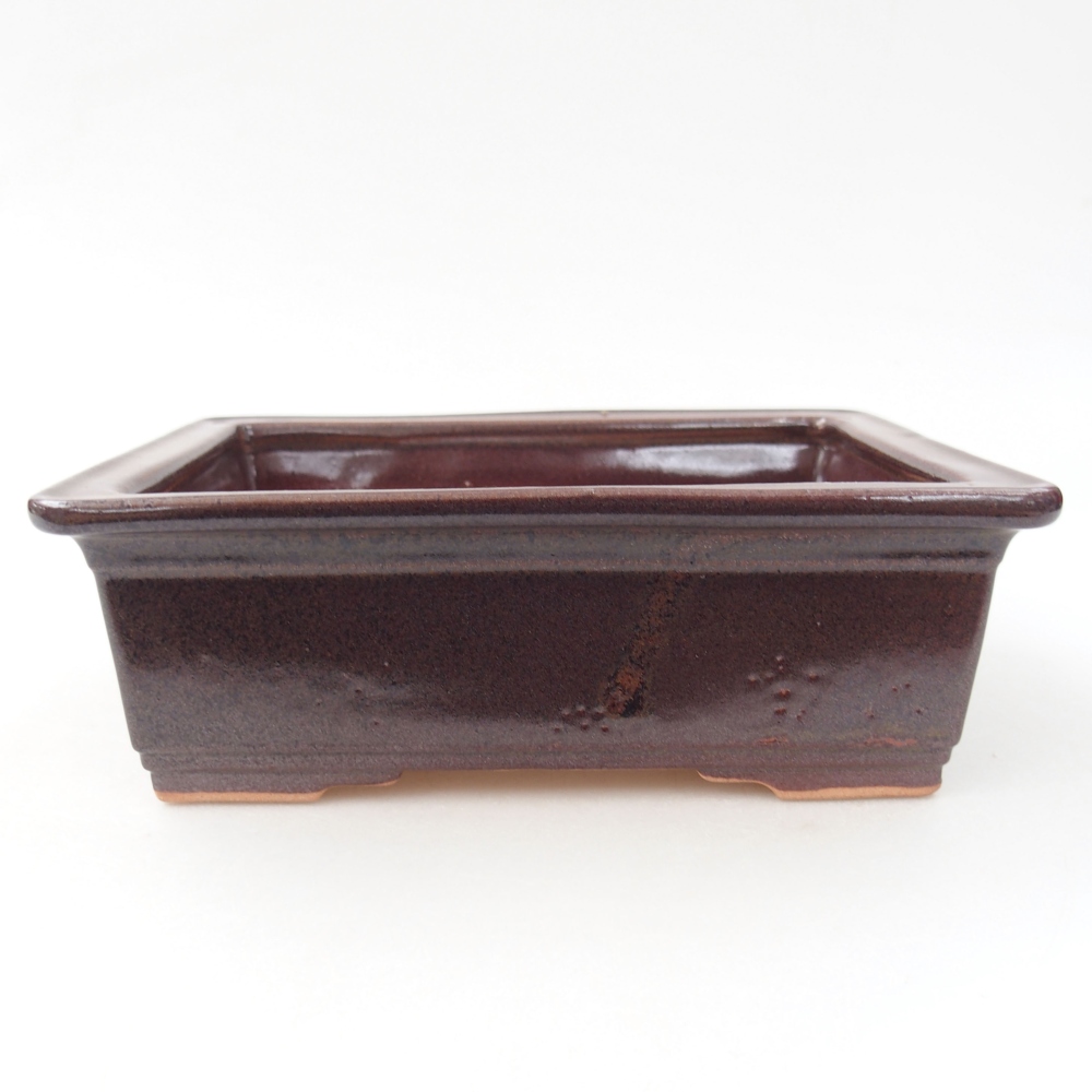 Keramická bonsai miska 16 x 12 x 4,5 cm, farba hnedá