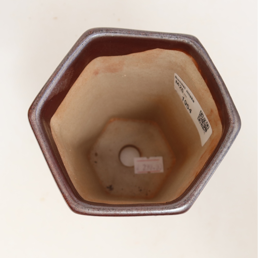 Keramická miska na bonsai 9,5 x 8,5 x 14 cm, farba: kovová