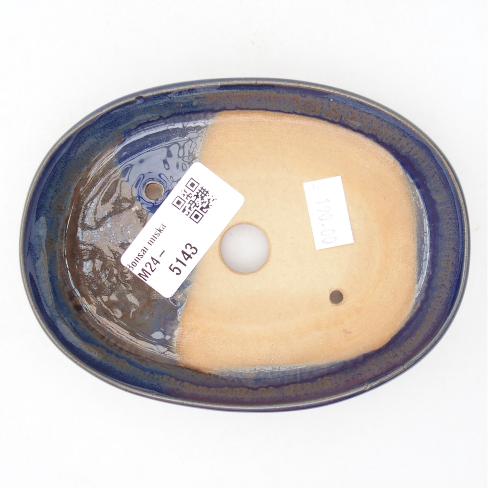 Keramická bonsai miska 13 x 10 x 2,5 cm, farba modra