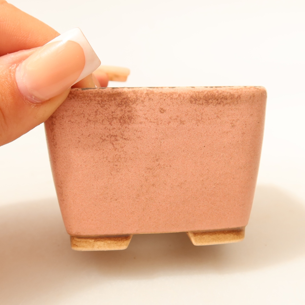 Keramická miska na bonsai 6,5 x 6,5 x 4,5 cm, farba ružová