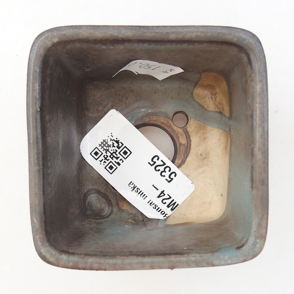 Keramická bonsai miska 6 x 6 x 4,5 cm, farba modra
