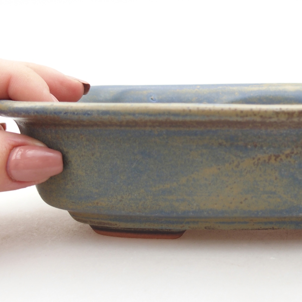 Keramická miska na bonsaje 18,5 x 13,5 x 5 cm, farba modrá