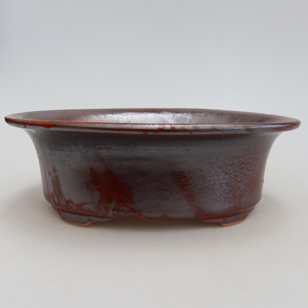 Keramická miska na bonsai 19,5 x 15,5 x 6,5 cm, farba: kovová
