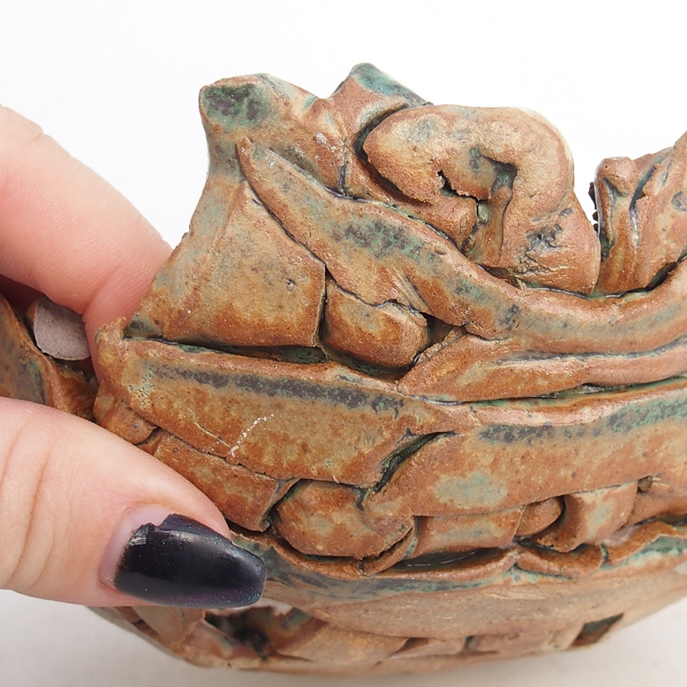 Keramická mušľa 14 x 14 x 6,5 cm , farba zelená