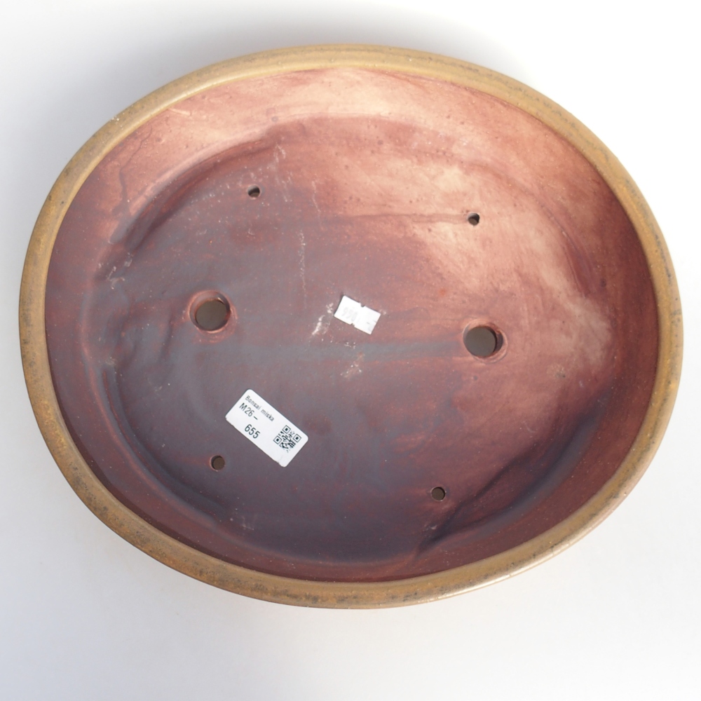 Keramická miska na bonsaje 31,5 x 28,5 x 6,5 cm, hnedá