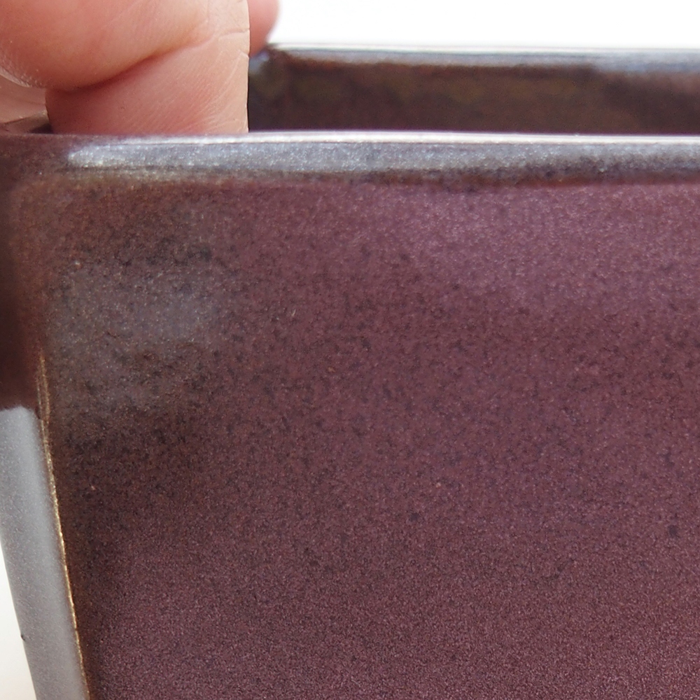 Keramická miska na bonsaje 9 x 9 x 7 cm, hnedá