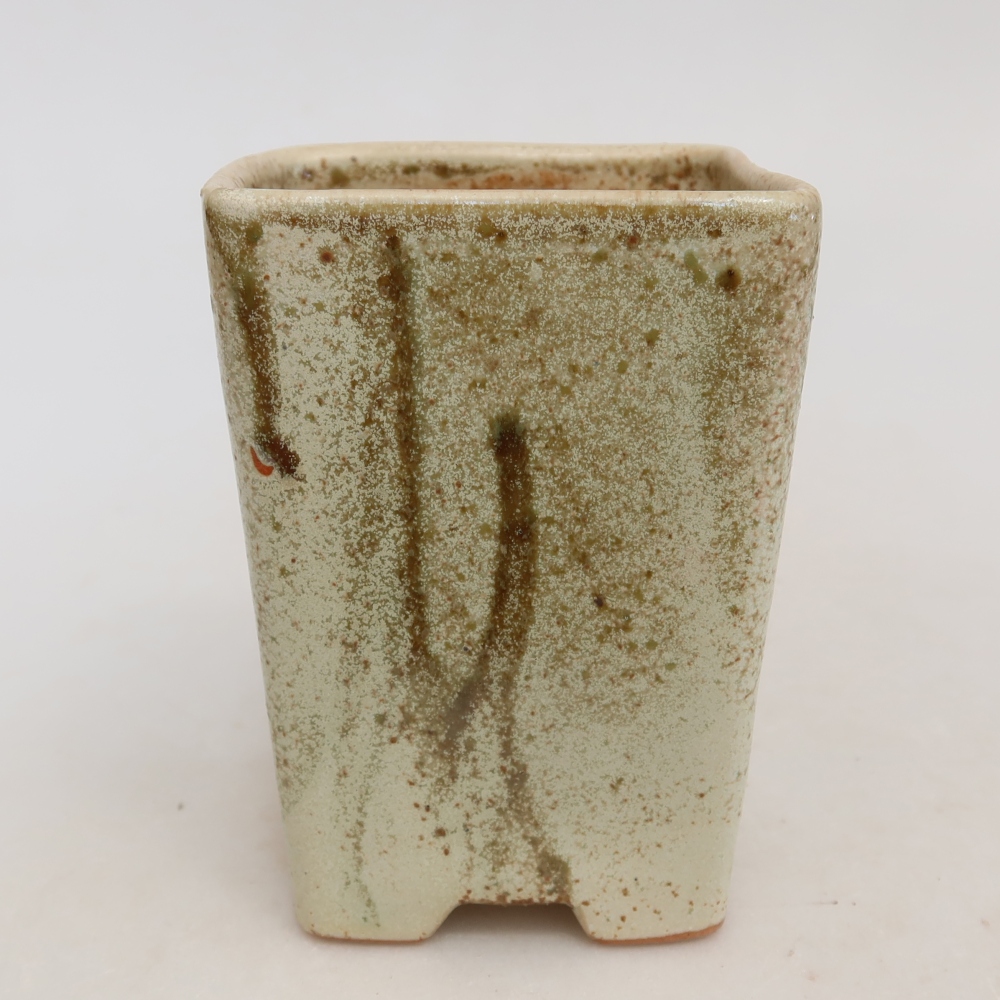 Keramická miska na bonsaje 7,5 x 7,5 x 11 cm, farba béžová