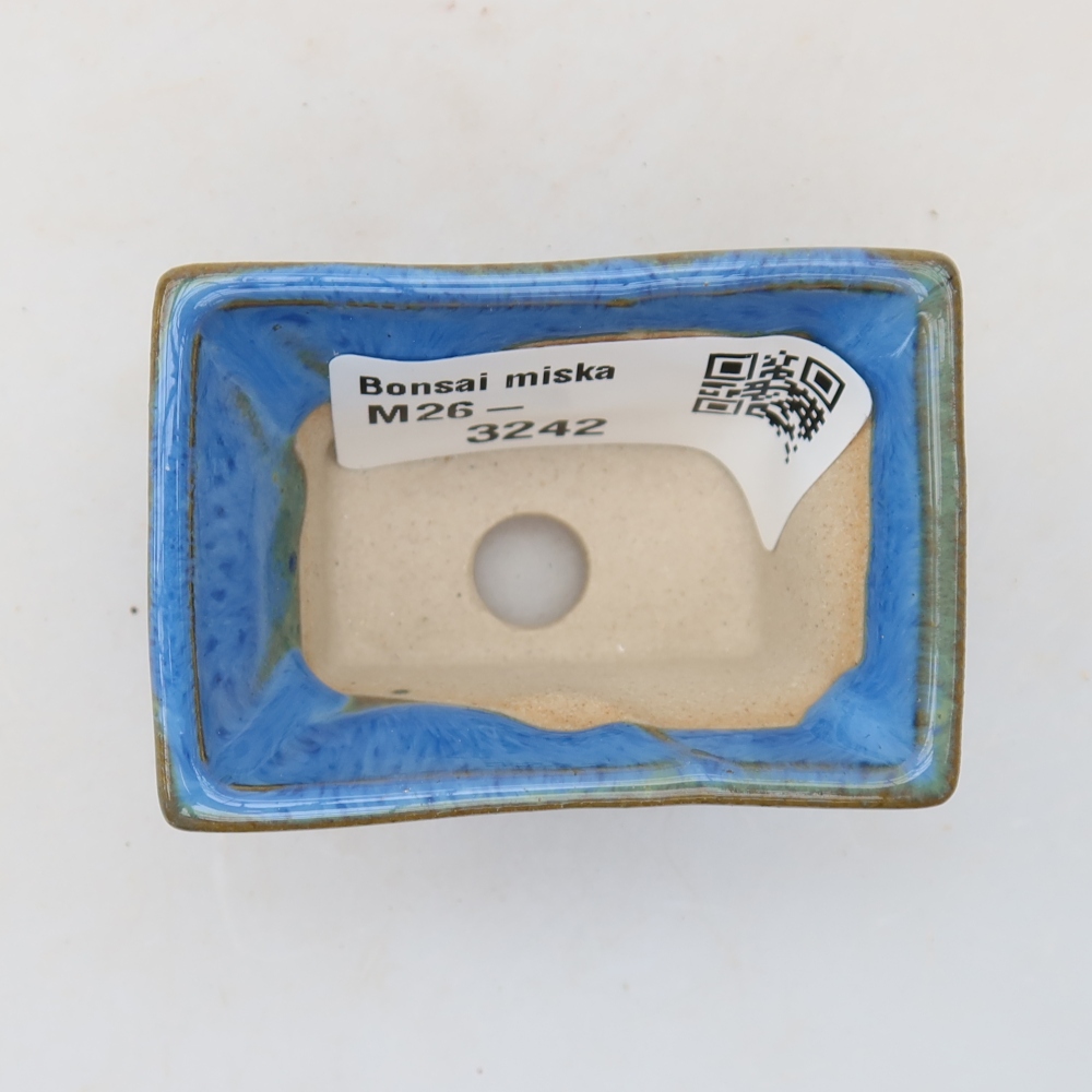 Keramická miska na bonsaje 5,5 x 3,5 x 3 cm, farba modrá