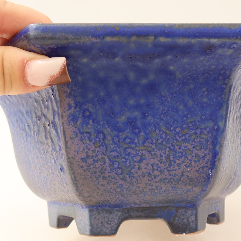 Keramická miska na bonsaje 18,5 x 16,5 x 9 cm, farba modrá