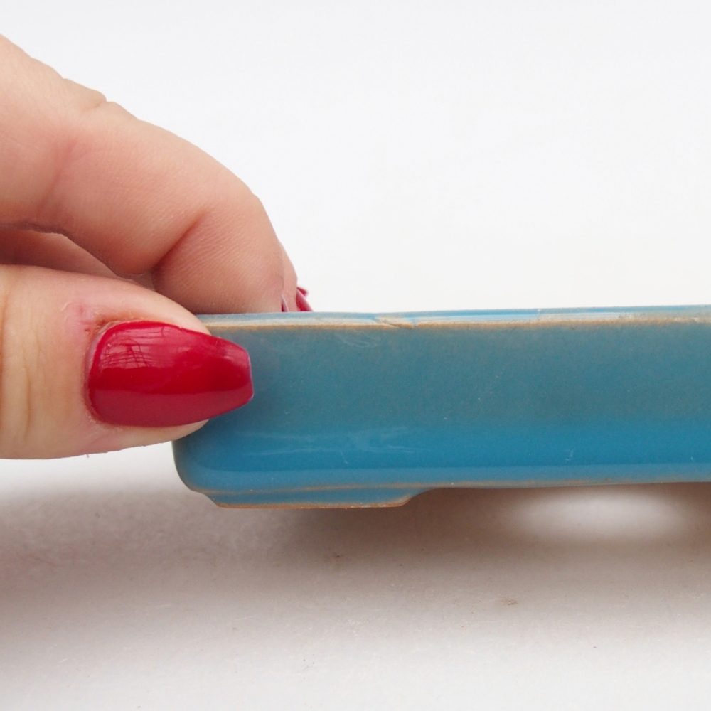 Keramická miska na bonsaje 10,5 x 7 x 2 cm, farba modrá