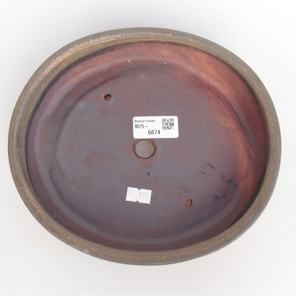 Keramická miska na bonsaje 22,5 x 20 x 4,5 cm, hnedá