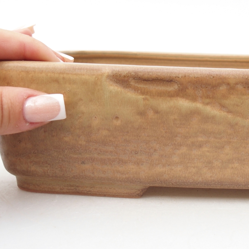 Keramická bonsajová miska 26,5 x 20,5 x 6,5 cm, farba béžová